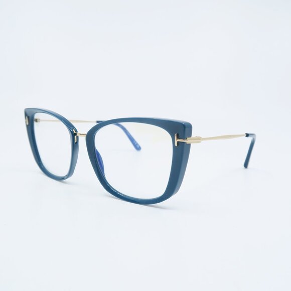 Tom Ford TF 5816-B 089 53mm Blue Teal and Gold, New Women's Eyeglasses. - Picture 3 of 7